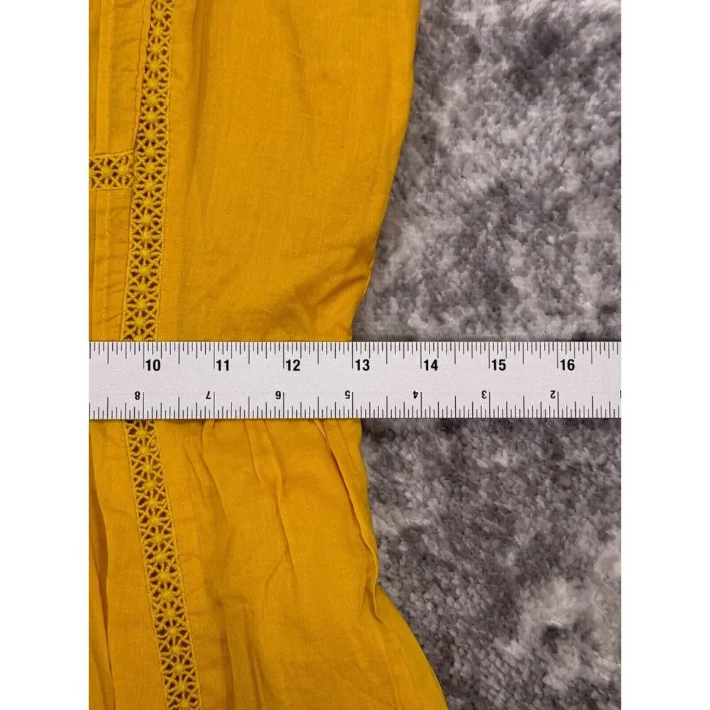 New Point Sur Dress 0 Womens Yellow Gold Cotton Tie Stap Midi J Crew